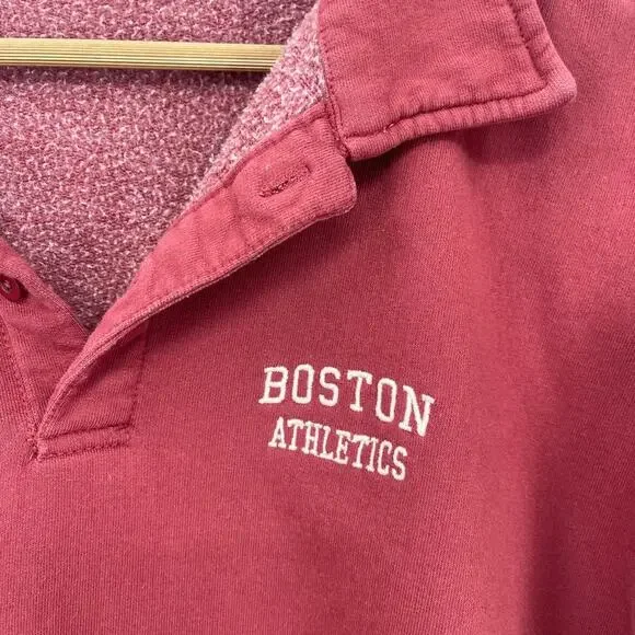 John Galt Cropped Sweatshirt Womens Md Red Brandy Melville Boston Preppy Casual - Picture 3 of 10